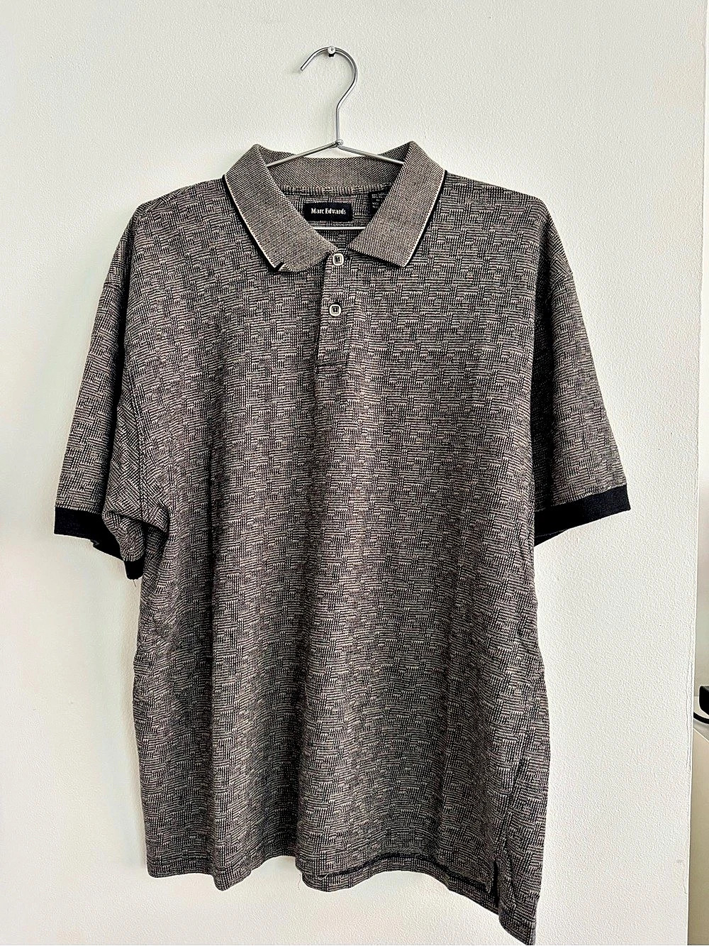 Marc Edwards Men's Cotton Polo Brown & Black Size XL